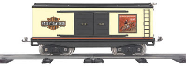 MTH Tinplate 10-2089 Harley-Davidson 200 Series Std. Gauge Box Car - Harley-Davidson STANDARD GAUGE NEW