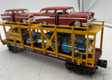 MTH Railking 30-76096 Milwaukee Road Auto Carrier Flat Car w/(4) Chevy Nomads O SCALE Like New