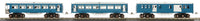 MTH Tinplate 11-80025 Blue/Silver Lionel Corporation Tinplate 3-Car No. 1695 Passenger Set . O SCALE Like New