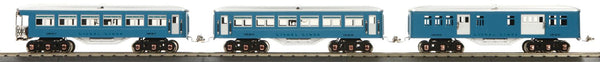 MTH Tinplate 11-80025 Blue/Silver Lionel Corporation Tinplate 3-Car No. 1695 Passenger Set . O SCALE Like New