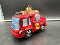 Christopher Radko 0107680 Blown Glass FIre Truck Ornament Used Excellent