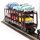 MTH Railking 30-7628 Auto Transportation Auto Carrier Flat Car W/4 cars #4952 O SCALE Like New
