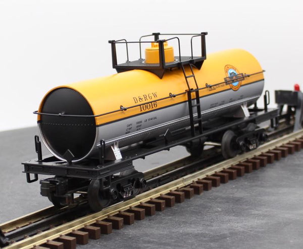 MTH Railking 30-8102 Denver & Rio Grande Die-Cast Tank Car Silver/Orange O SCALE NEW