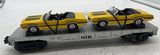 MTH Railking 30-7693 Auto Transportation Flat Car w/ 2 Ertl Cutless Olds 1970s  O SCALE Used Excellent