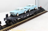 MTH 30-7617 Auto Transport w/Mustangs RailKing O Scale Like New