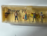 Preiser 77 Fishermen Fishing Figures Set of 6 HO Scale Like New