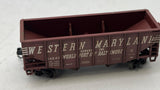 Atlas 41285 WESTERN MARYLAND WM 55 Ton Fishbelly Hopper Oxide Red/White --WORLD PORT OF BALTIMORE weathered as is no load N Scale Used Excellent
