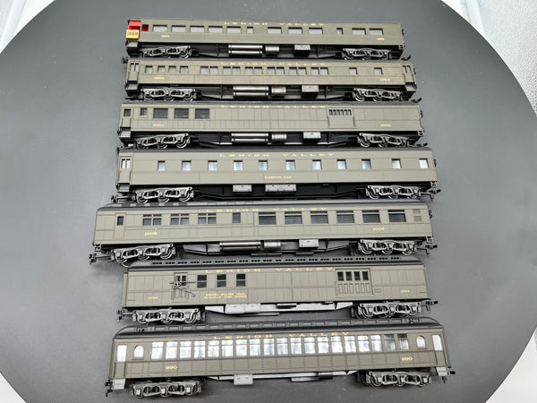 HO Scale Bargain Car Pack 40 Set of 7:  Rivarossi Lehigh Valley Passenger Cars HO SCALE USED