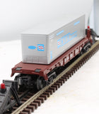 MTH 30-7664 SANTA FE Flat Car w/Sea container O Scale Like New