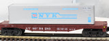 MTH 30-7664 SANTA FE Flat Car w/Sea container O Scale Like New