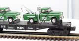 MTH Railking 30-7615 Flat Car W/ ERTL MTH Tow Trucks O SCALE Like New