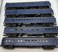 MTH Premier 20-65245 Norfolk & Western N&W 5-Car 70' Streamlined Passenger Set (Smooth Sided) Banner Blue O SCALE Used Excellent