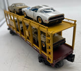 MTH Railking 30-76642 Chessie Auto Carrier Flat Car w/(4) '79 Pontiac Firebird O SCALE Like New