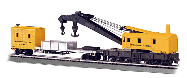 Bachmann 16114 250-TON STEAM CRANE & BOOM TENDER - PENNSYLVANIA HO SCALE Like New