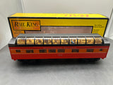 MTH Railking 30-6065 Southern Pacific O-27 Streamlined Full-Length Vista Dome Car - SP Daylight Car #3606 O SCALE Like New