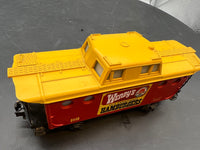 Lionel  6-6449 Wendy's Old Fashioned Hamburgers Red /Yellow caboose 027 O SCALE Used Excellent Damaged Box
