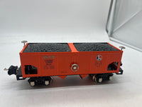 MTH Tinplate 11-70044 Orange 2816 Lionel Hopper Car O SCALE Used Excellent No Box