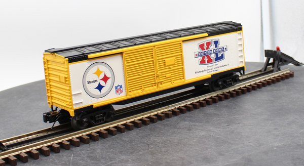 MTH 30-74366 Pittsburgh Steelers 40 foot double door boxcar NFL Super Bowl XL O scale Like New