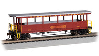 Bachmann 17431 OPEN SIDED EXCURSION CAR - DURANGO & SILVERTON #410 - RED HO SCALE NEW