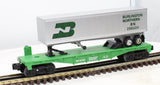 Lionel 6-16308 Burlington Northern Flat Car W/trailer O SCALE Like New