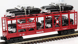 MTH Railking 30-7659 TTOS Auto Carrier Flat Car Featuring (4) 1952 Cadillacs O SCALE Like New