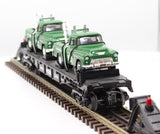 MTH Railking 30-7615 Flat Car W/ ERTL MTH Tow Trucks O SCALE Like New