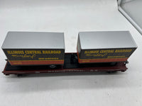 MTH Premier 20-98138 Illinois Central Flat Car w/ trailers O SCALE. Like New