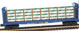 MTH Railking 30-76344 CSX Flat Car w/Bulkheads & Lumber Load O SCALE Like New