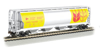 Bachmann 19136 CANADIAN 4 BAY CYLINDRICAL GRAIN HOPPER - GOVERNMENT OF CANADA - YELLOW #106068 HO SCALE NEW