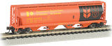 Bachmann 19154 4 BAY CYLINDRICAL GRAIN HOPPER - GOV. OF CANADA - RED #604301 N SCALE NEW