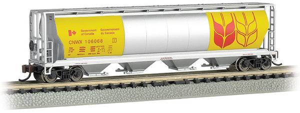 Bachmann 19184 4 BAY CYLINDRICAL GRAIN HOPPER - GOVERNMENT OF CANADA #106068 LIMITED N SCALE NEW