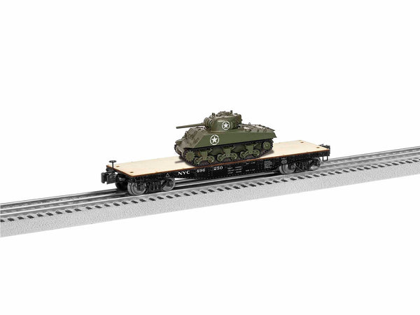 Lionel 1926711 New York Central 40' Flatcar with Sherman Tank # 496250 O SCALE NEW