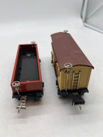 Lionel Tinplate set of 2 remake freight cars 2652 2655 Reefer and Gondola (gondola missing coupler housing black piece) O SCALE Used No Box