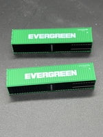 Set of 2 Evergreen Intermodal Containers N Scale Like New