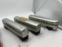 Marx Postwar 1095 Passenger set with 2 E7 AA Diesels (1 Pwd 1 nonpwd), 2 3152 coaches, 3197 observation car O SCALE Used as is No Box