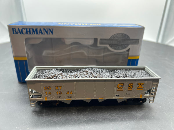 Bachmann 17615 40' QUAD HOPPER - CSX #141944 (GRAY & YELLOW) HO SCALE Like New