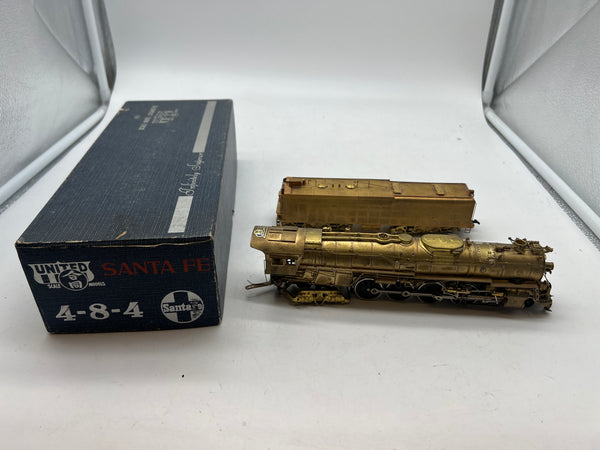 United Scale Models PFM Brass Santa Fe 4-8-4 Locomotive HO SCALE as is  Used Damaged Box