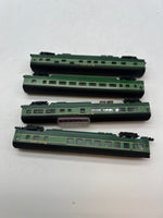 Con-Cor Set of 4 Southern Green Crescent Limited Passenger Cars N SCALE Used Excellent Damaged Box