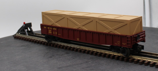 MTH 30-7208 Union Pacific Semi-Scale Gondola & 3 Crates O SCALE Like New
