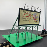 MTH Railking 30-90286 PBC - Pittsburgh Brewing Co. Lighted Billboard O SCALE Like New limited