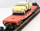 MTH Rugged Rails 33-7604 Burlington Flat Car w/1957 Chevy O SCALE Like New