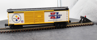 MTH 30-74366 Pittsburgh Steelers 40 foot double door boxcar NFL Super Bowl XL O scale Like New