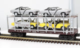 MTH Railking 30-7694 Auto Transportation Auto Carrier Flat Car w/ Chevy Nova O SCALE Like New