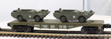 MTSI USAX-39163 Flat Car w/2 Amphibious ARMY Vehicles O SCALE Like New Damaged Box
