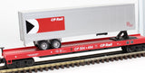 MTH Premier 20-98142 CP Rail Flat Car W/Trailer O SCALE Like New