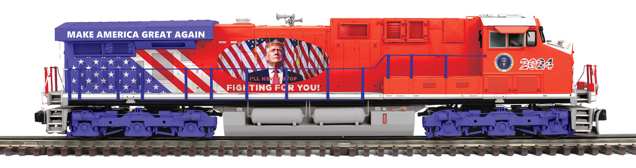 MTH 20-21935-1 Donald J. Trump ES44AC Diesel Engine w/Proto-Sound 3.0 (Hi-Rail Wheels) Cab No. 2024