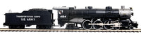 MTH Premier 20-3812-1 U.S. Army 4-6-2 USRA Heavy Pacific Steam Engine in U.S. Army livery. O SCALE NEW