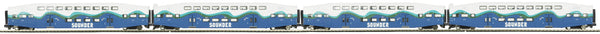 MTH Premier 20-61047 Sounder 4-Car Bombardier Passenger Set - Coach 1: 104, Coach 2: 207, Coach 3: 214, Coach 4: 227. O SCALE NEW