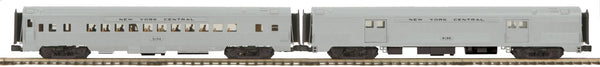 MTH Premier 20-64055 New York Central 70' Streamlined Baggage/Coach Passenger Set Ribbed Sided O SCALE Like New
