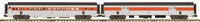 MTH Premier 20-64112 New Haven O Scale Premier 2-Car 70' Streamlined Baggage/Coach Passenger Set in Ribbed Sided. NEW